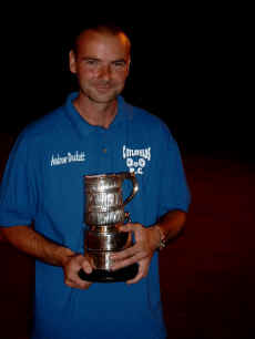 Captain Andrew Duckett with the County Cup as County winners for 2002 & the 20th time