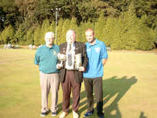 Both Captains & President Dave Card before the start of the Glynn Hill County Cup Final 