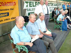 Supporters including the Club President & Shirt sponsor Allan Rogers(snr) on the Left with Eric Wycherley & our Norman